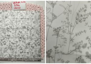 Vellum 30x30 flores grises