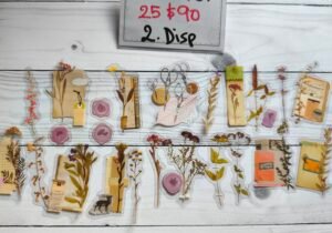 Stickers pet flores/c sellos rosa