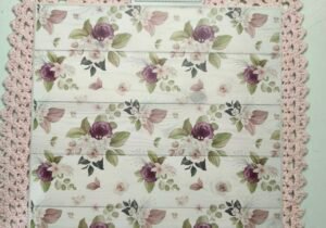 Vellum 30x30 flores bordó y beige