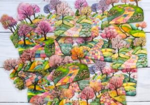 Stickers pet Paisajes bordados 1