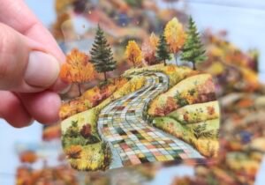 Stickers pet Paisajes bordados 4