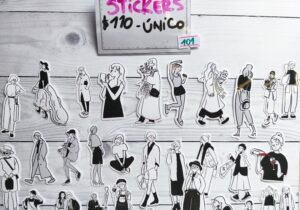 Stickers nena blanco y negro 101