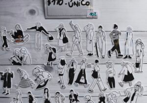 Stickers nena blanco y negro 102